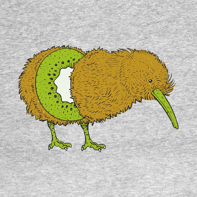 Funny Kiwi Bird Illustration // Kiwi Fruit Kiwi Bird Mashup by SLAG_Creative